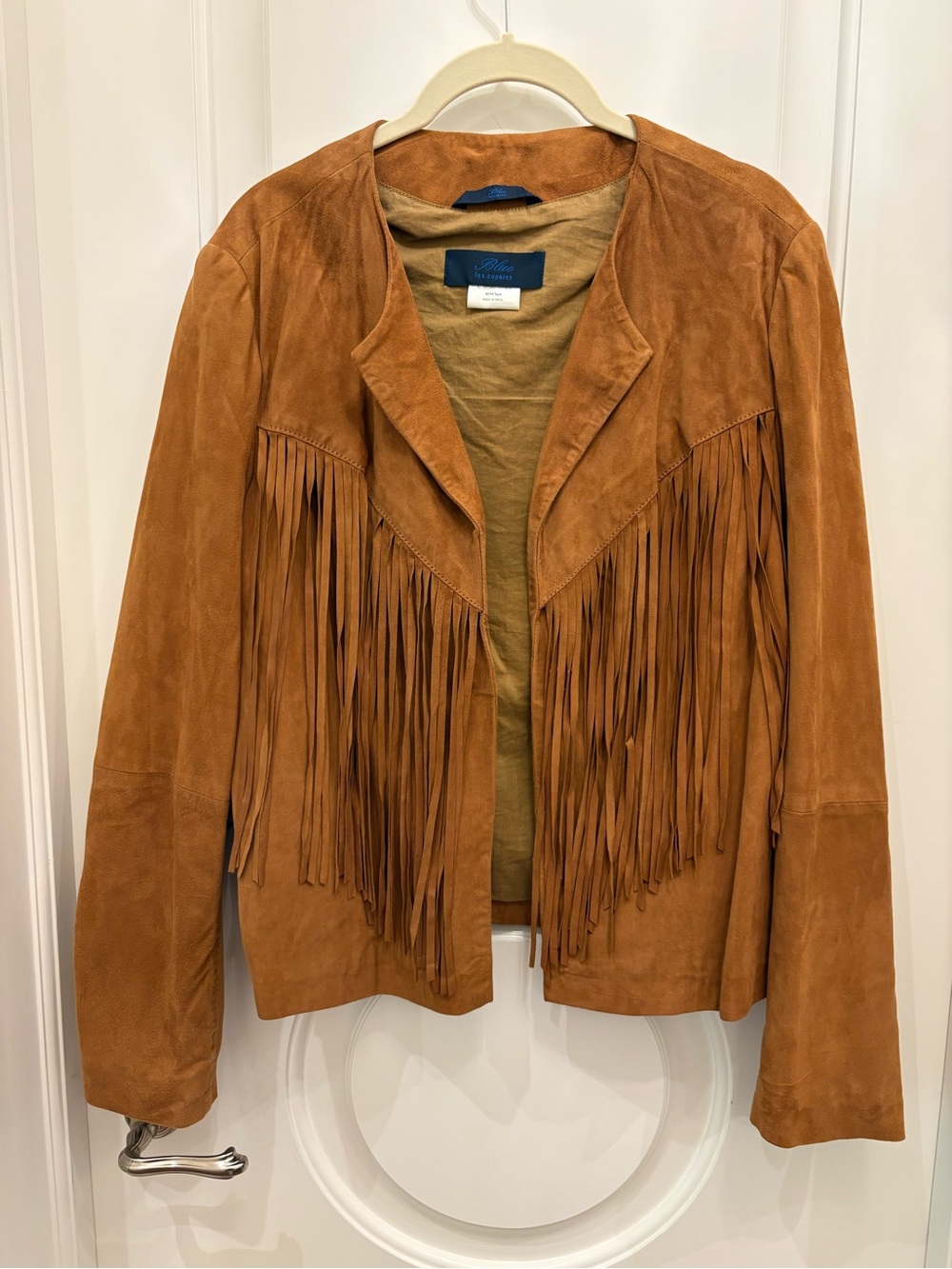 Les Copains Rust Suede Fringe Jacket